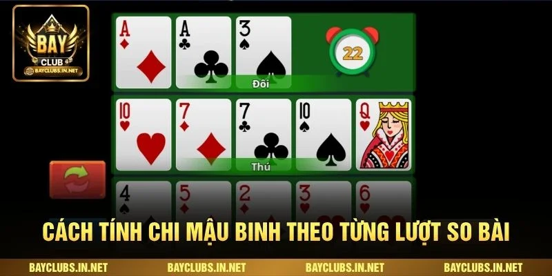 Cách tính chi mậu binh theo từng lượt so bài