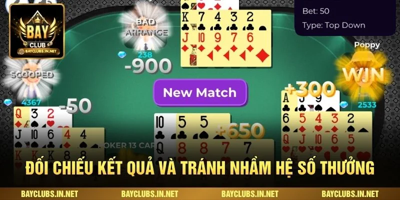 Đối chiếu kết quả và tránh nhầm hệ số thưởng